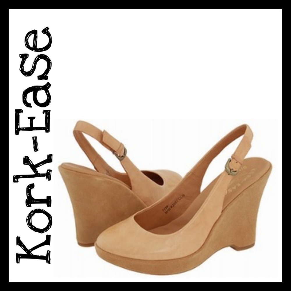 Leather Kork-Ease sling backs